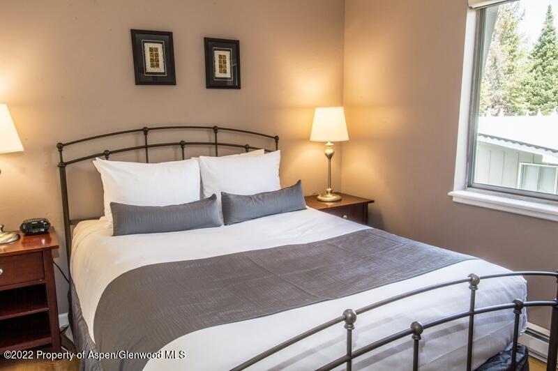 940 Waters Avenue, Unit 307 Aspen, CO 81611 - Photo 8 of 14 a bedroom with a bed and window