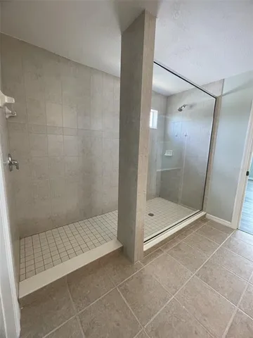 a bathroom with a shower