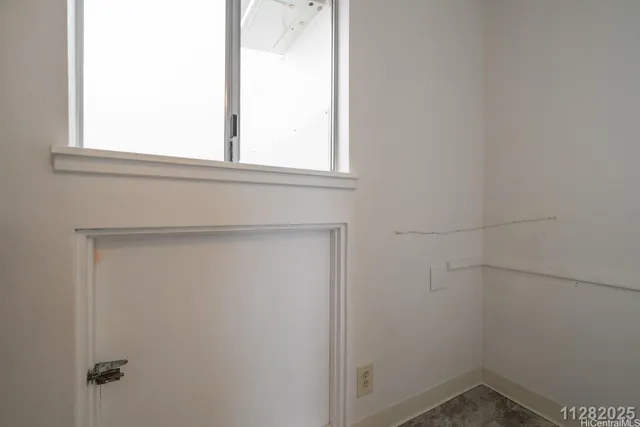 a view of a small space with window