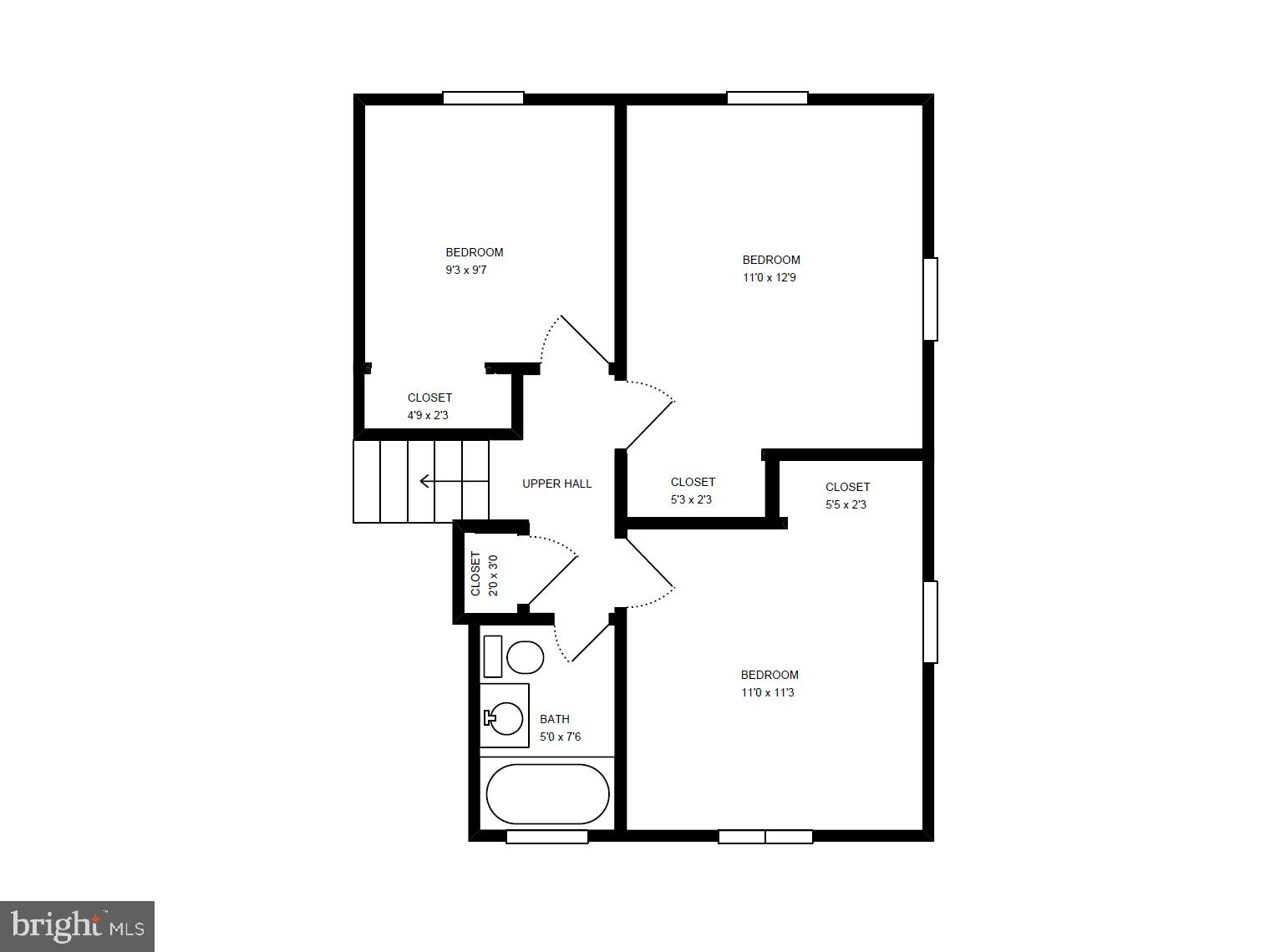 5512 Ivor Street Springfield, VA 22151 - Photo 35 of 36 Floor Plan - Upper Level