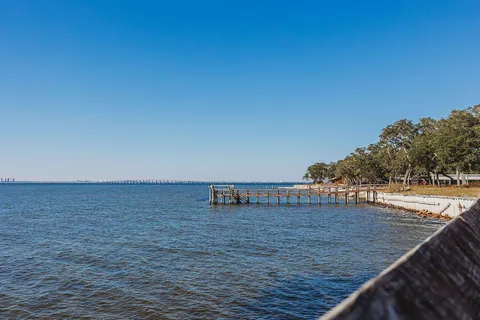a view of a street with a tree in the background