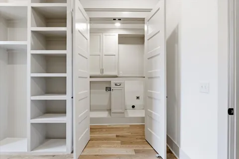 a close up view of racks on the wall