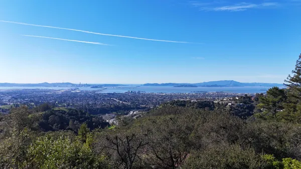 a view of city and mountain