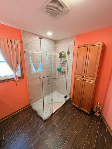 a bathroom with a shower