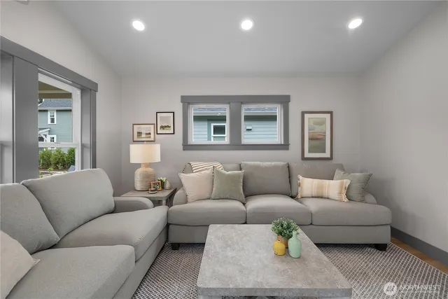 a living room with furniture and a couch