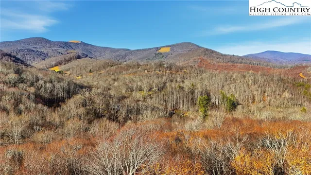a view of a mountain in the distance in a field