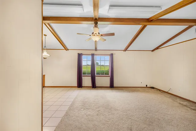 a view of a garage with a window