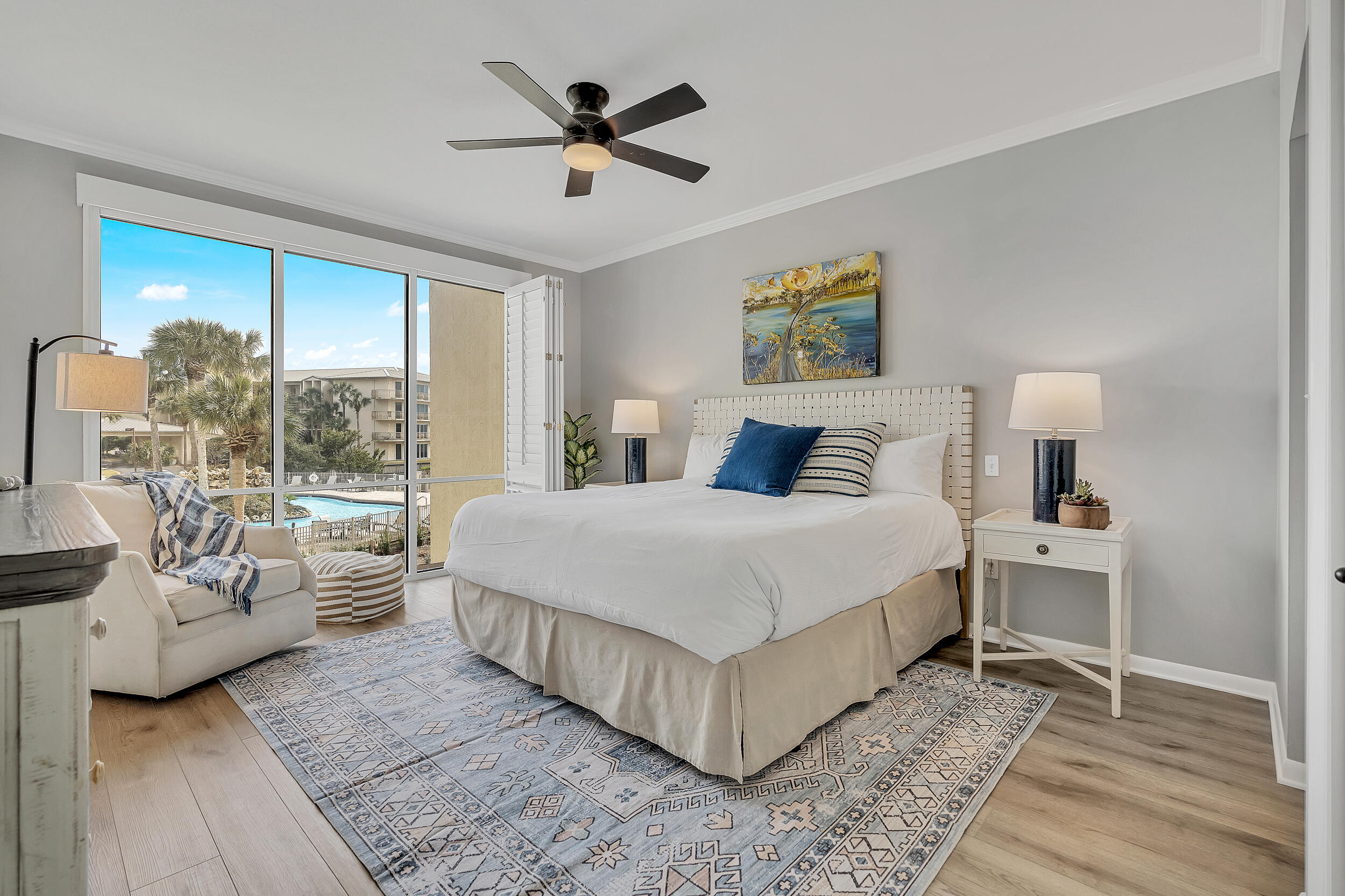 10254 East Co Highway, Unit 233 Inlet Beach, FL 32461 - Photo 20 of 46 a bedroom with a large bed and a window