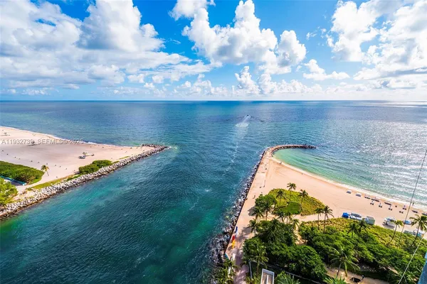 a view of an ocean and beach