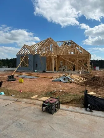 a view of outdoor space with lots of car parked