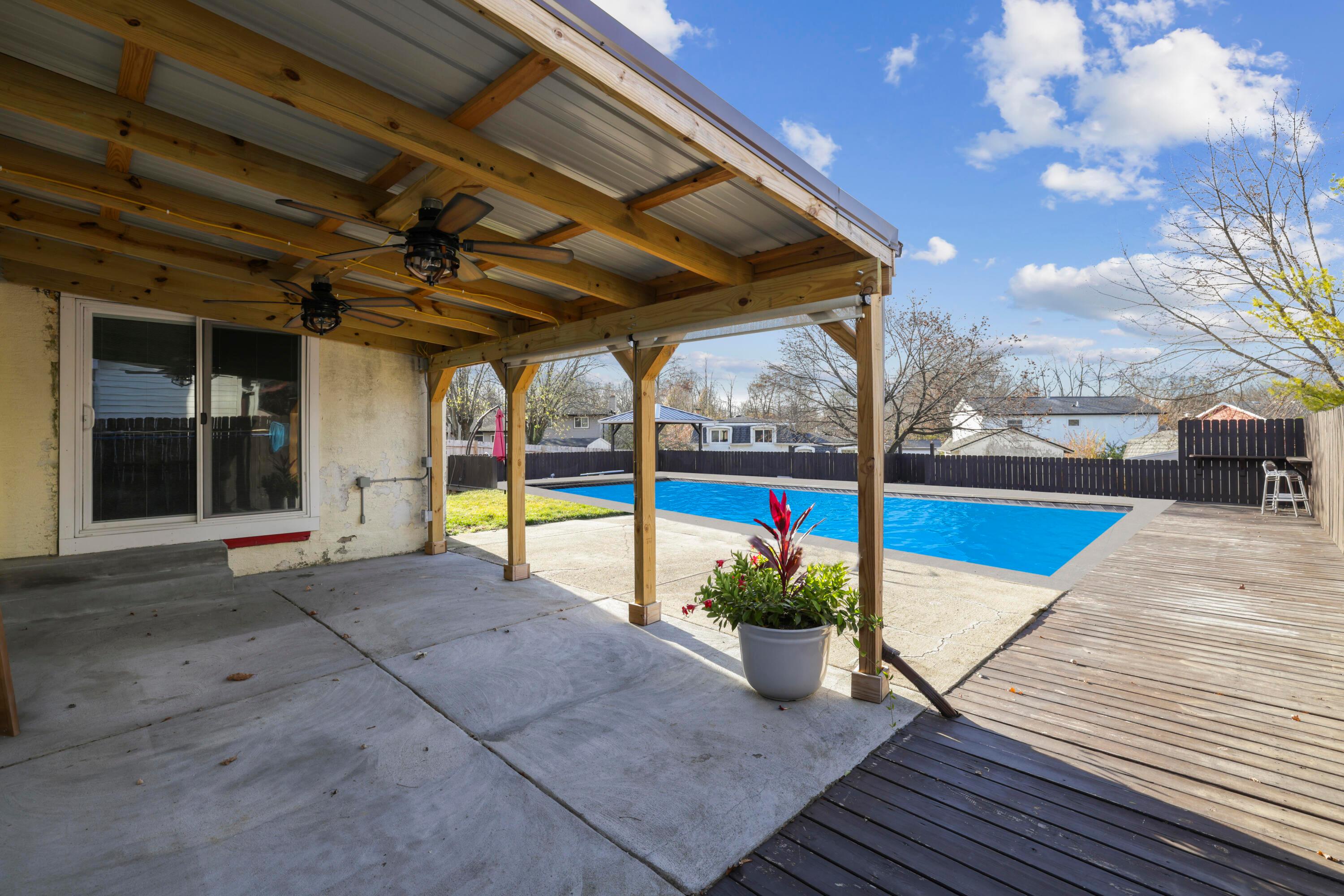 1725 Demorest Road Columbus, OH 43228 - Photo 64 of 75 Covered Patio. Pool is virtually staged due to being covered for off season.