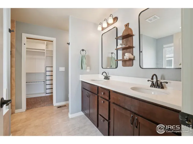 a bathroom with a sink double vanity