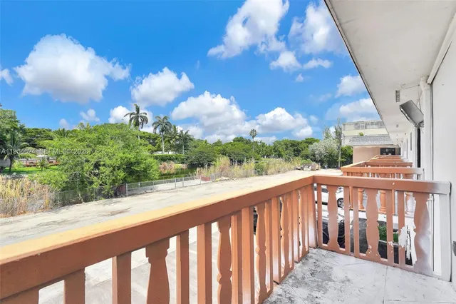 a view of a city from a balcony