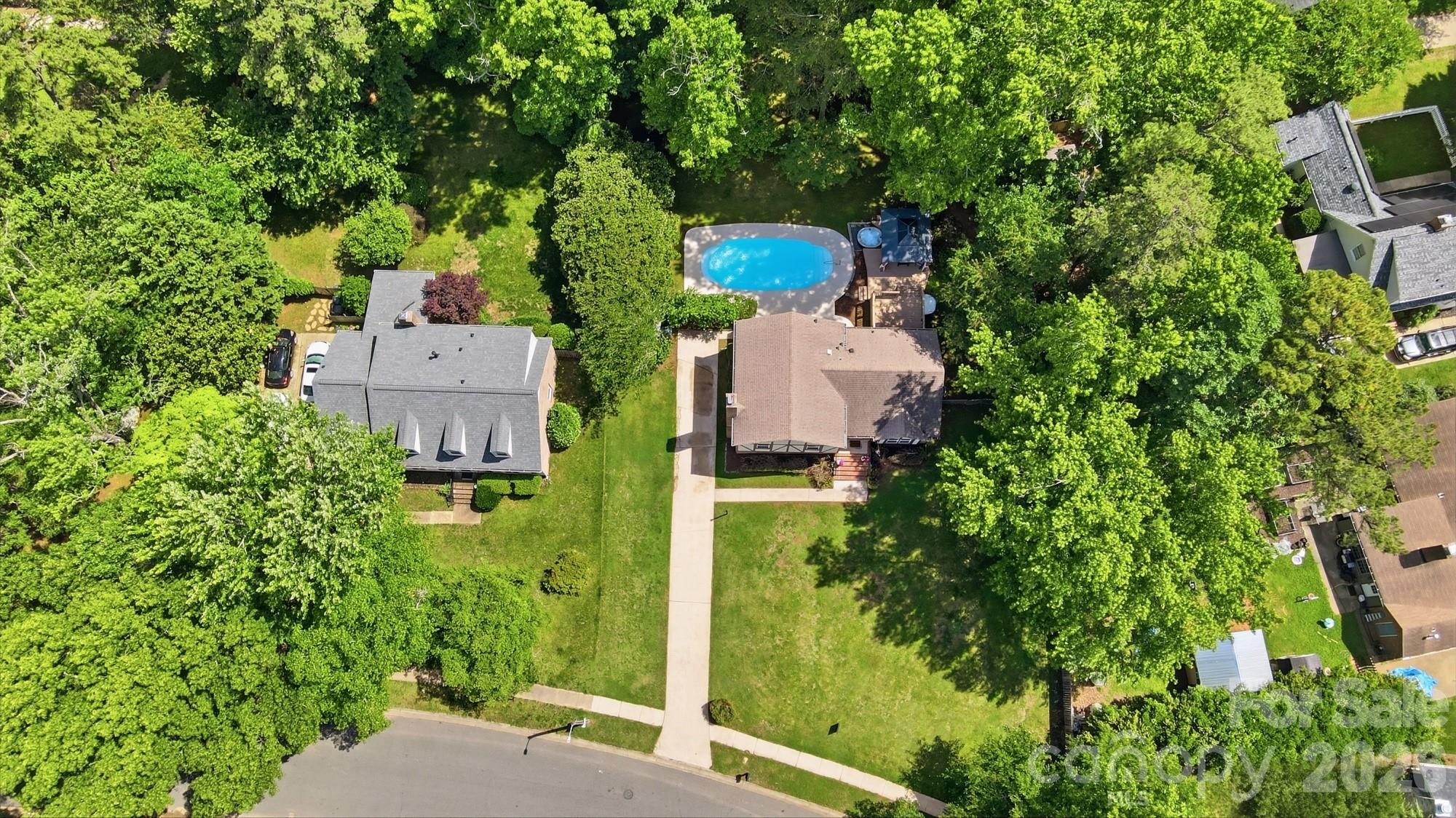 824 Riverwood Road Charlotte, NC 28270 - Photo 31 of 37 an aerial view of a house with a yard basket ball court and outdoor seating