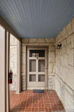 a view of a door of the house