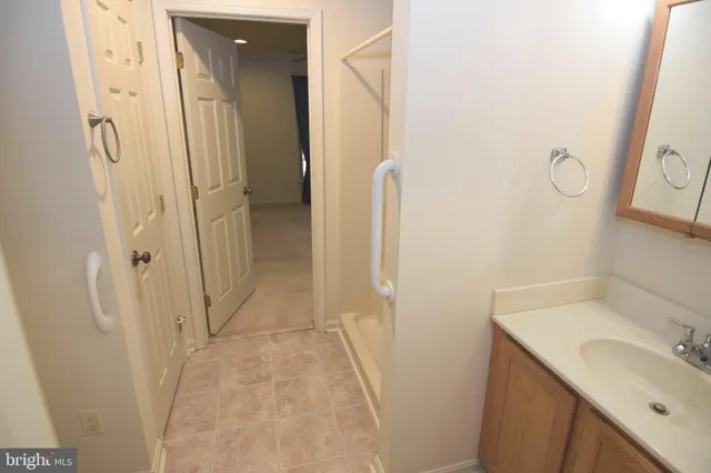 a view of a room with a workspace