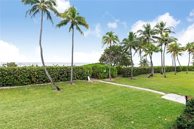 a view of a park with a slide