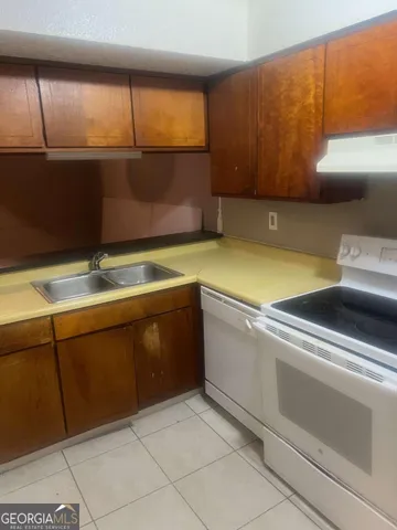 a room with washing machine