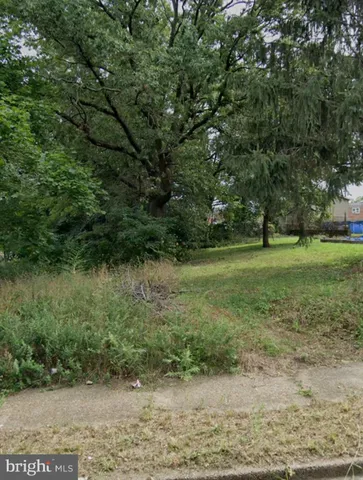 a view of a grassy field with trees