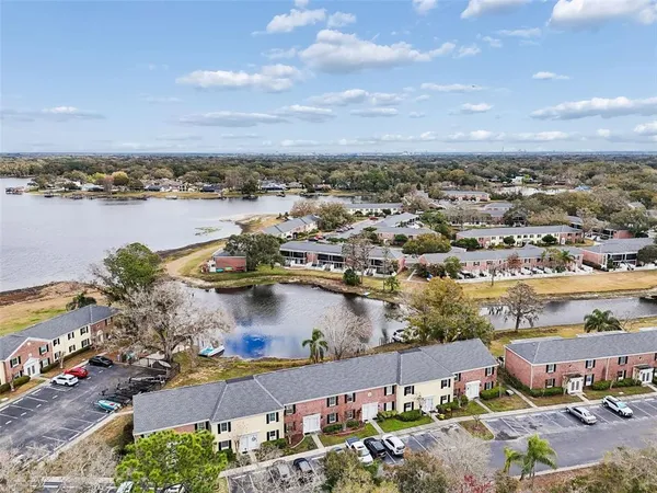 an aerial view of a house