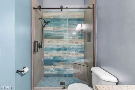 a bathroom with a shower