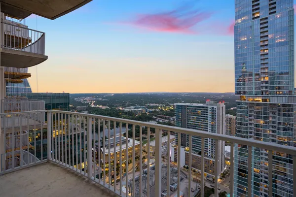 a view of city from balcony