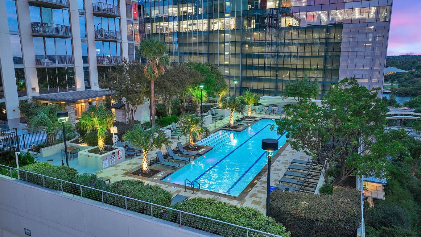 360 Nueces Street, Unit 3608 Austin, TX 78701 - Photo 26 of 40 a view of a tall building from a patio