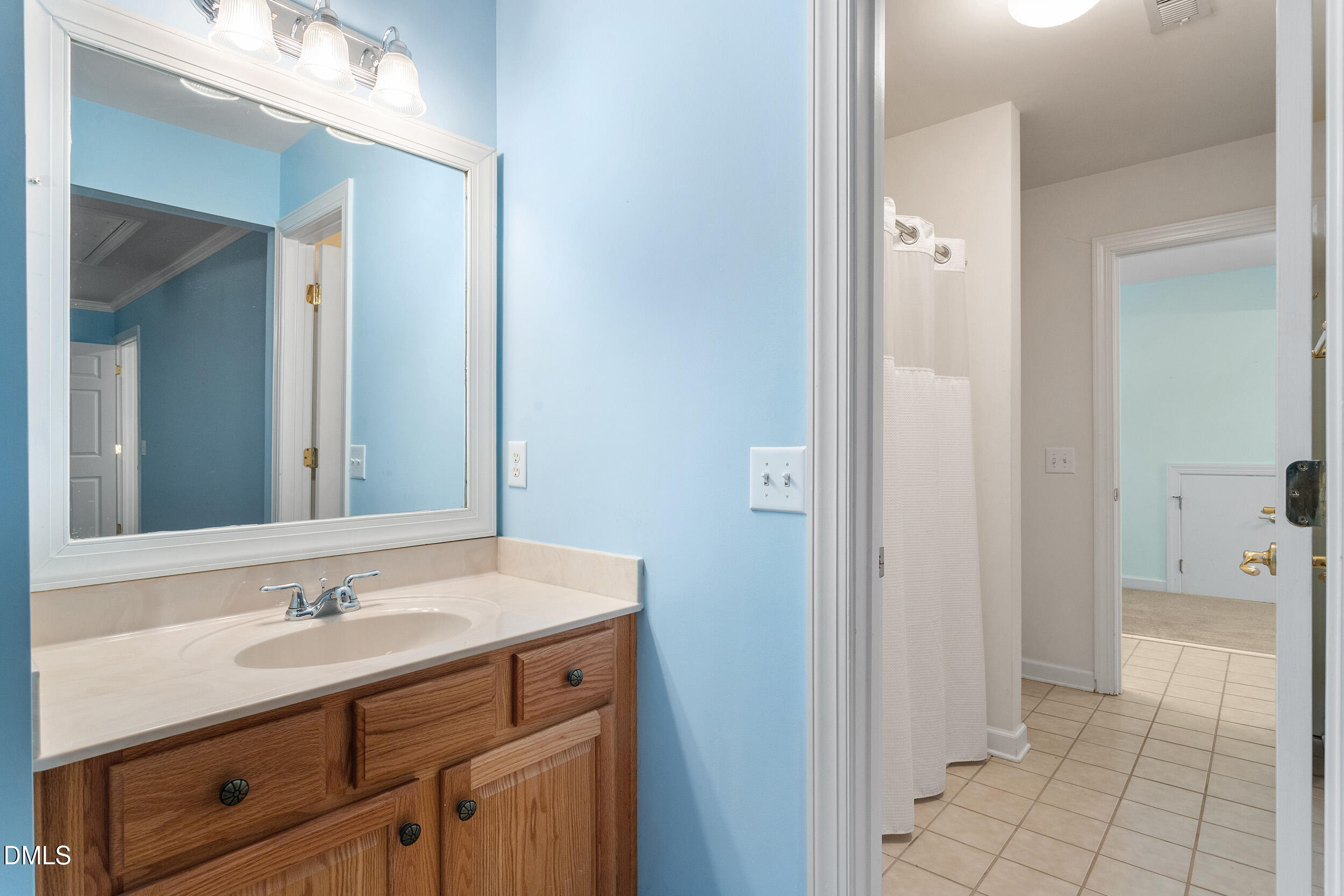 4724 Ludwell Branch Court Raleigh, NC 27612 - Photo 50 of 72 a bathroom with a sink a mirror and a bathtub