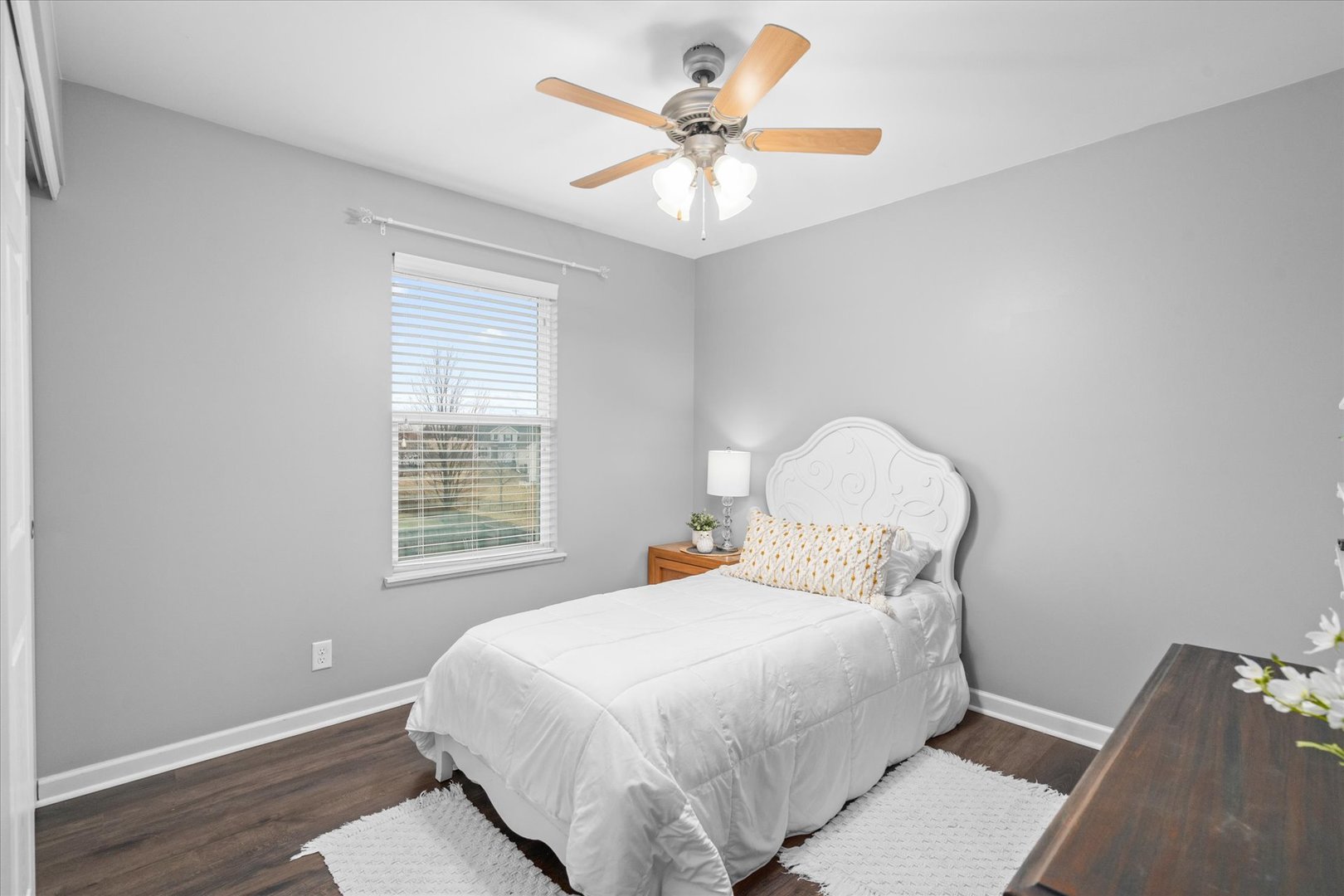 278 Windett Ridge Road Yorkville, IL 60560 - Photo 22 of 31 a bedroom with a bed and a ceiling fan