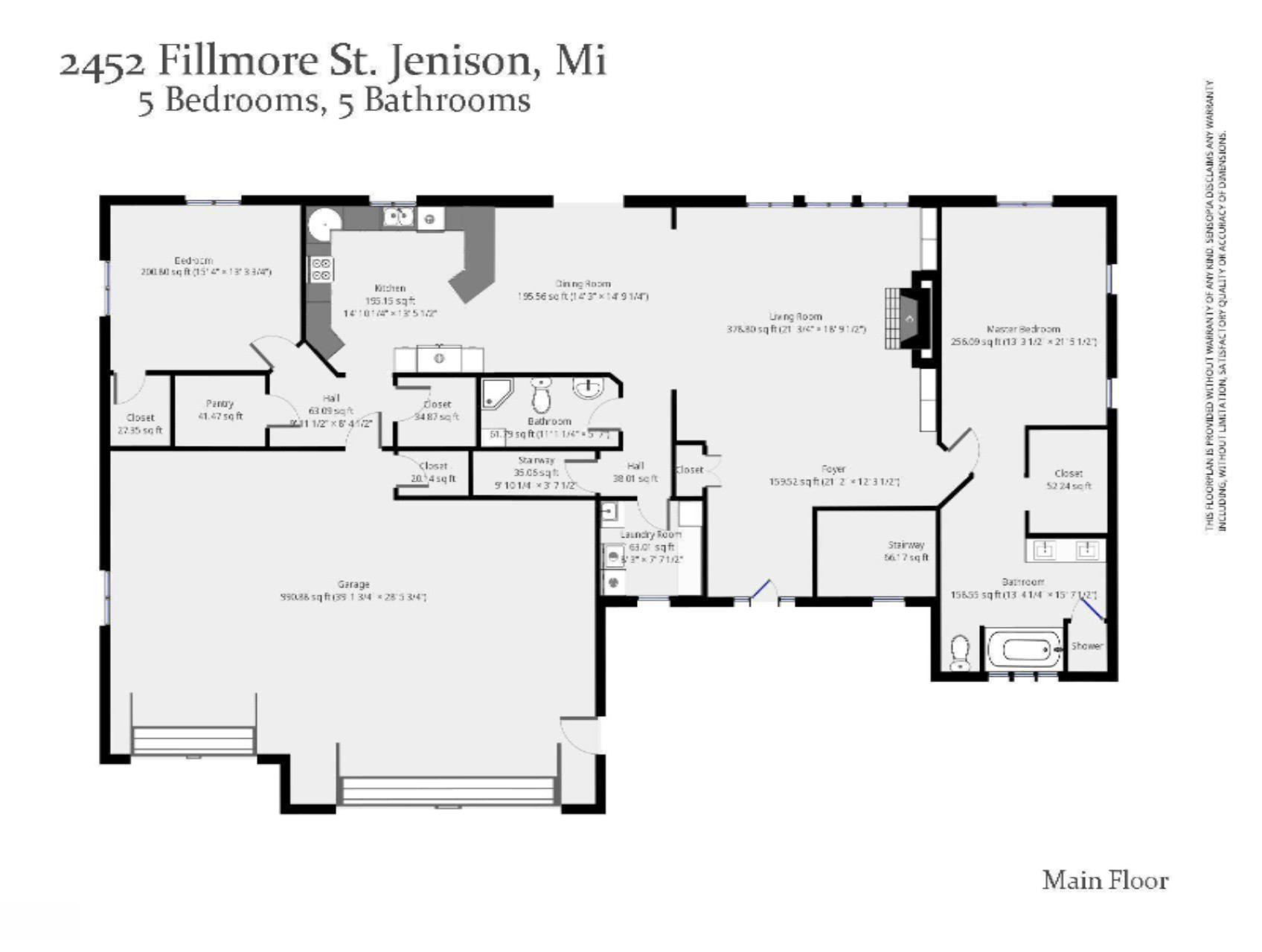 2452 Fillmore Street Jenison, MI 49428 - Photo 73 of 75 Main Lvl Floor Plan