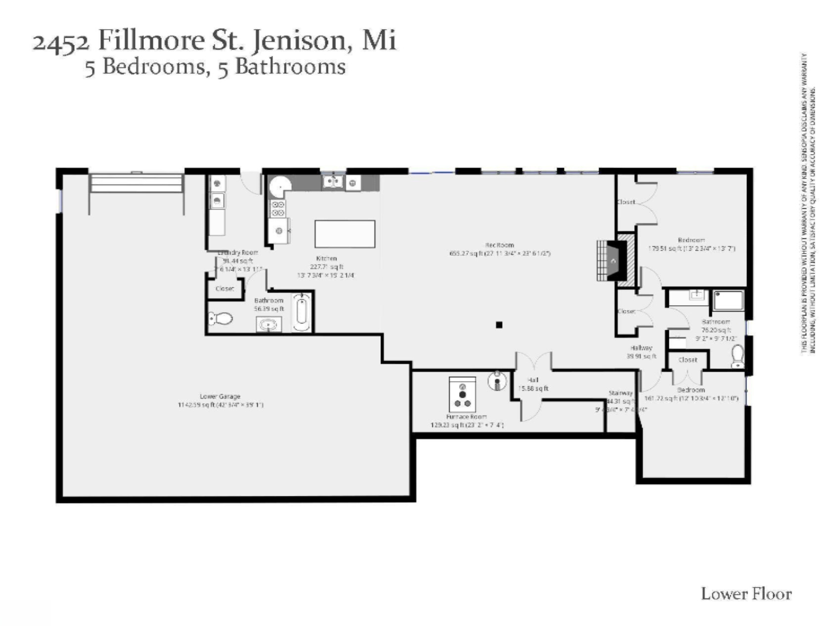 2452 Fillmore Street Jenison, MI 49428 - Photo 75 of 75 Lower Lvl Floor Plan