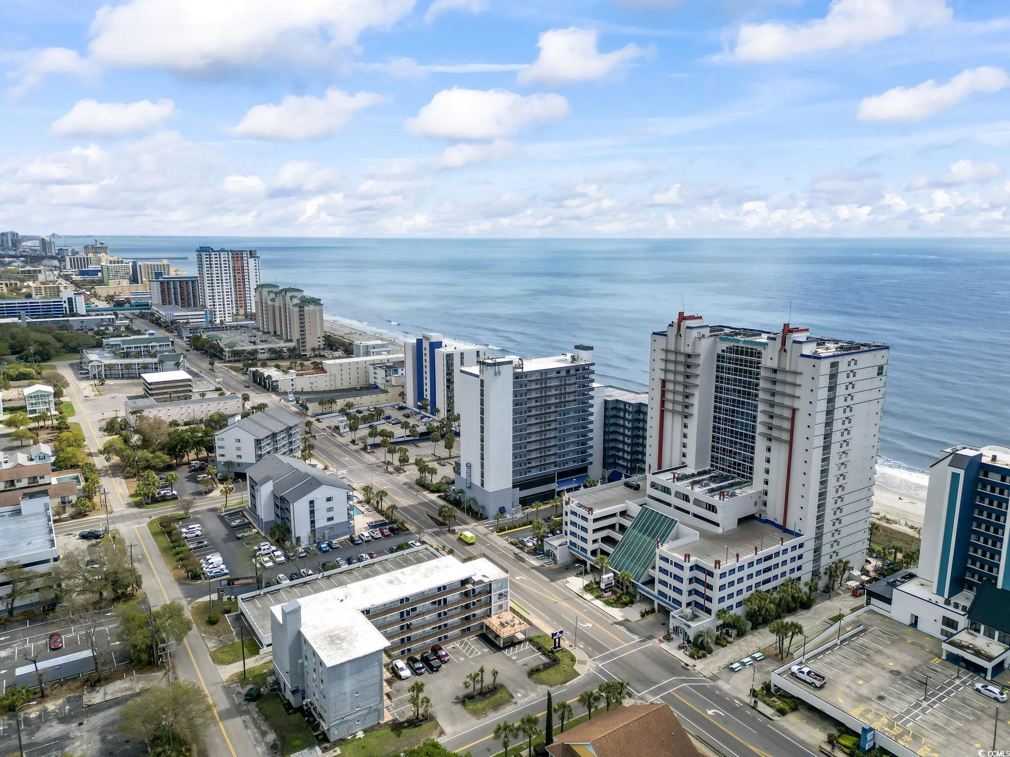 2007 South Ocean Boulevard, Unit 607 Myrtle Beach, SC 29577 - Photo 40 of 40 Drone / aerial view with a water view and a city v