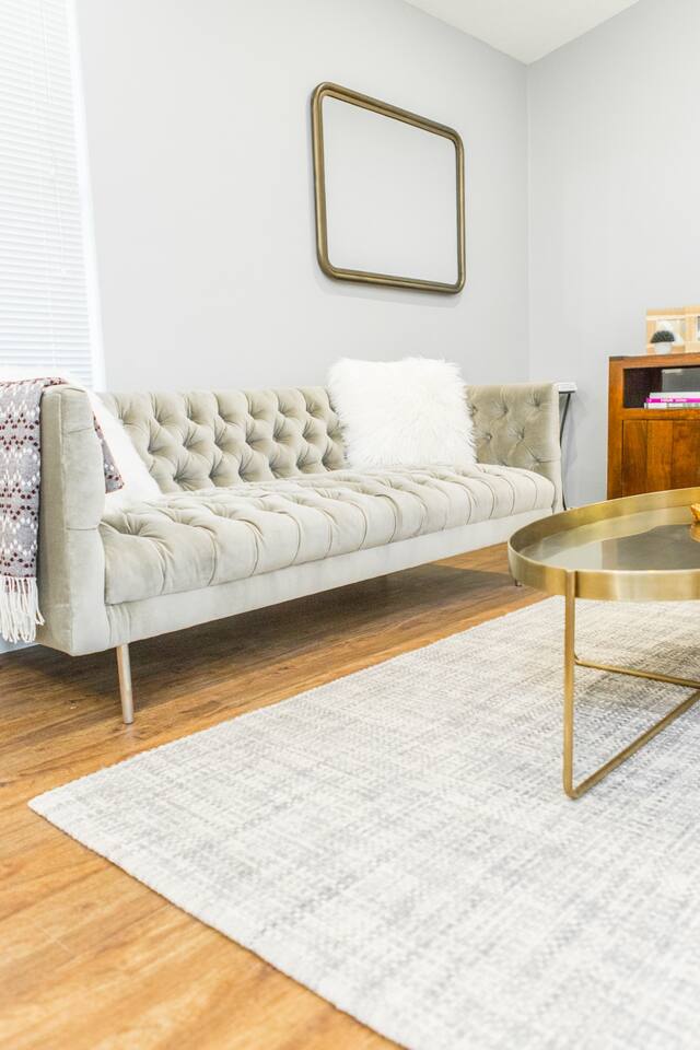 1913 Rabb Road, Unit B Austin, TX 78704 - Photo 5 of 10 Hardwood flooring complements this inviting living area, perfect for tranquil relaxation.