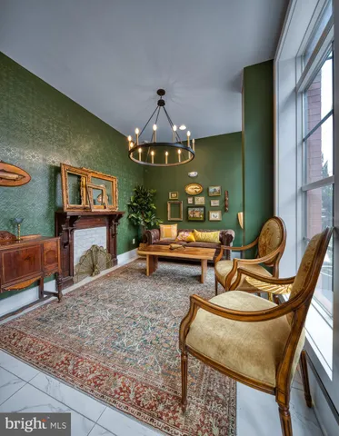 a living room with furniture