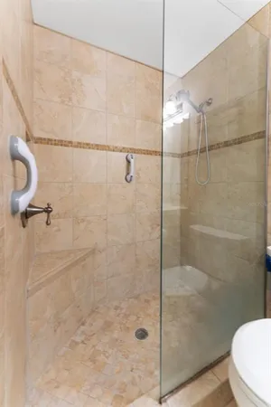 a bathroom with a shower