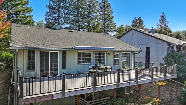 an aerial view of a house having outdoor space