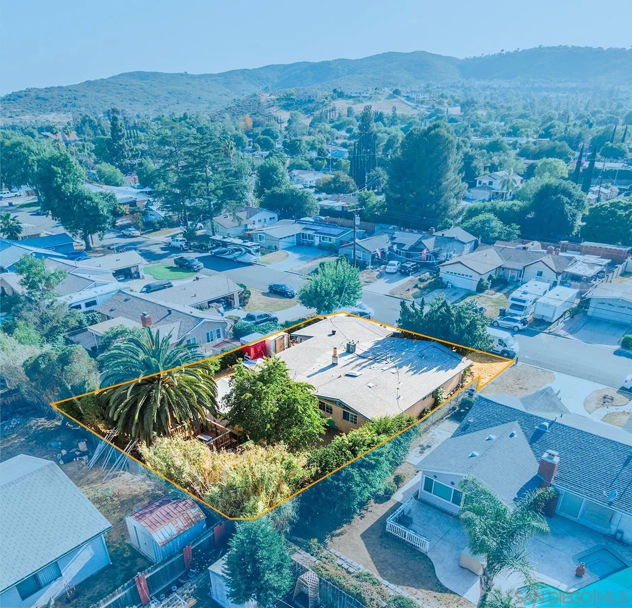 14149 Frame Road Poway, CA 92064 - Photo 26 of 28 an aerial view of a house with a yard