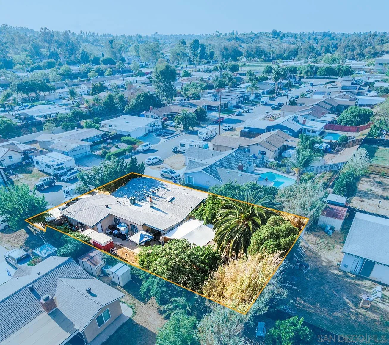 14149 Frame Road Poway, CA 92064 - Photo 27 of 28 an aerial view of a house with a yard