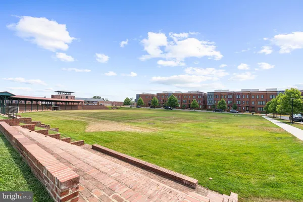 a view of a lake with a big yard