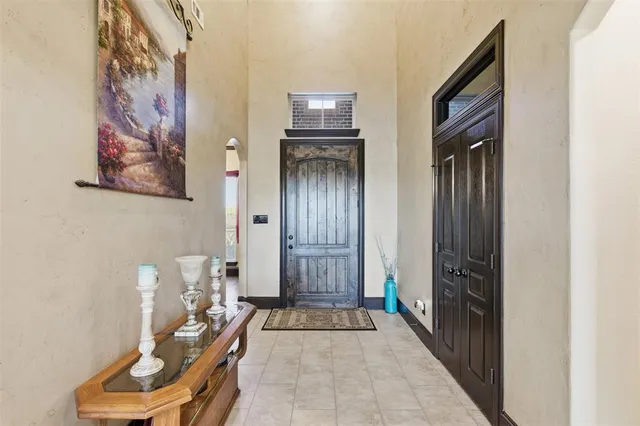 a view of front door with furniture