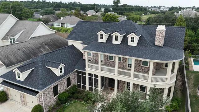 a view of a street with a building in the background