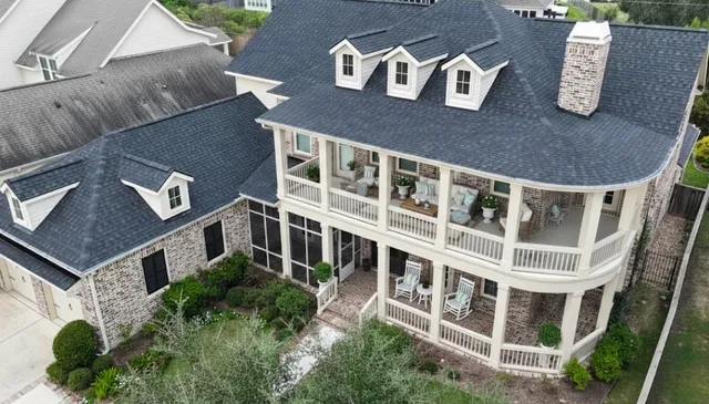 a front view of a building with windows