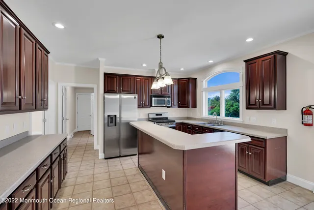 a view of a lake with a outdoor space