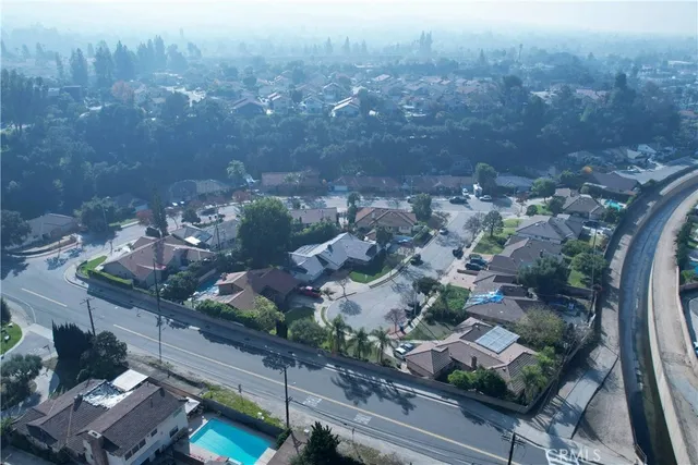 an aerial view of residential house with outdoor space