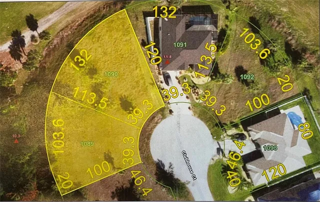 an aerial view of a swimming pool