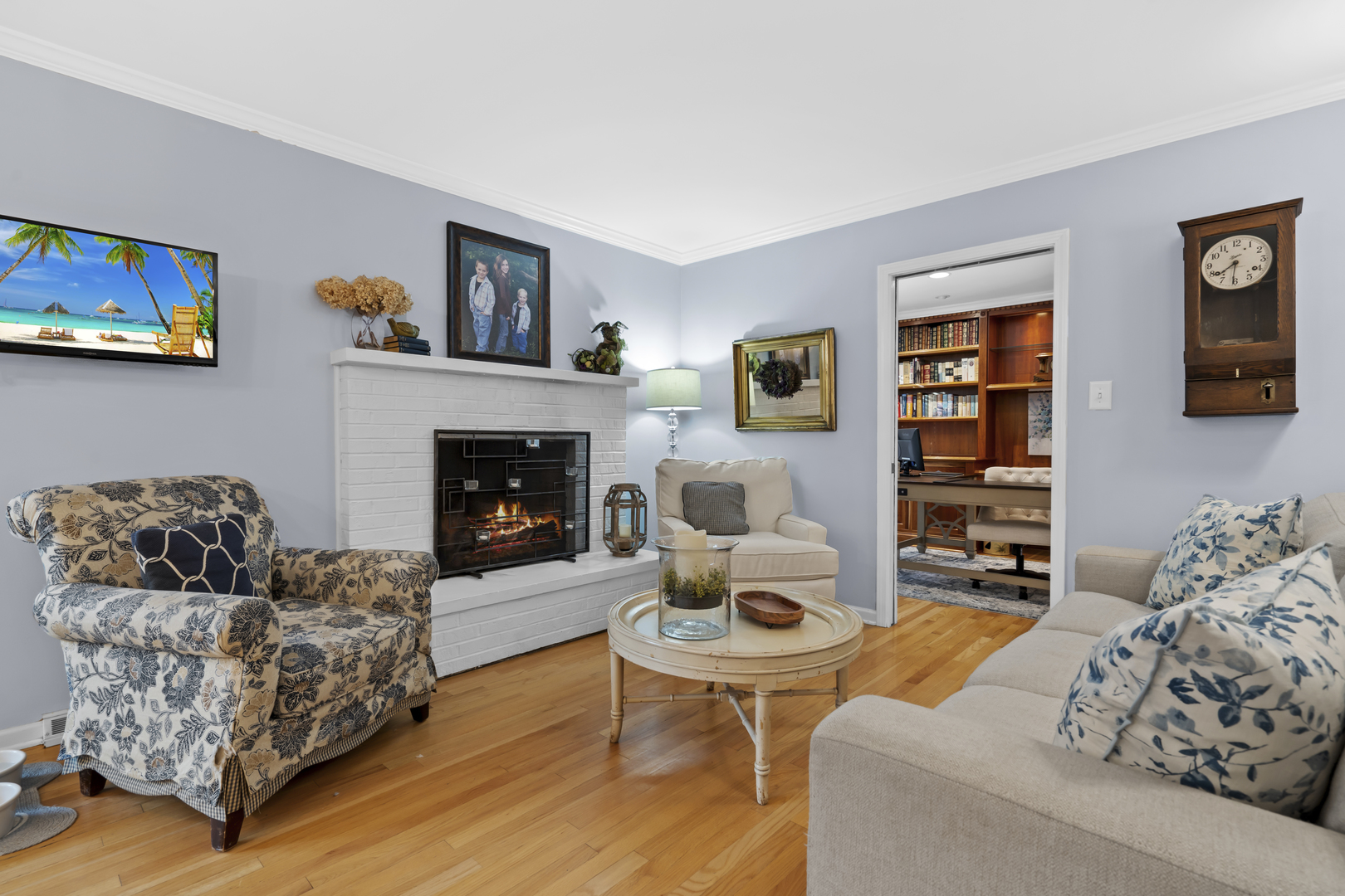 1713 East Thomas Road Wheaton, IL 60187 - Photo 21 of 55 a living room with furniture and a fireplace