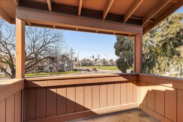 a view of a city from a balcony