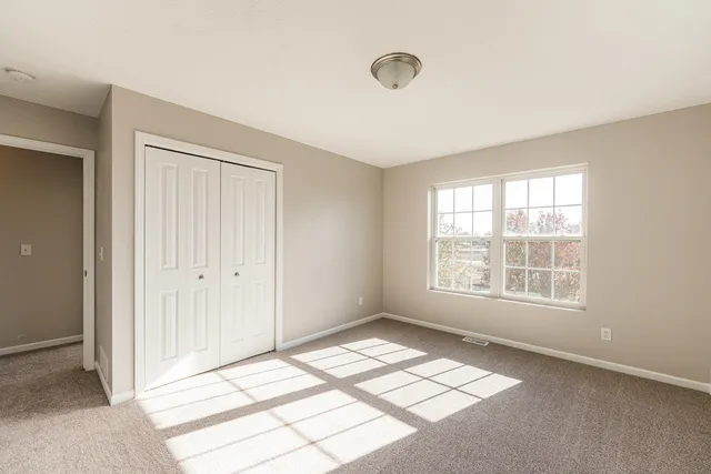 a view of an empty walk in closet