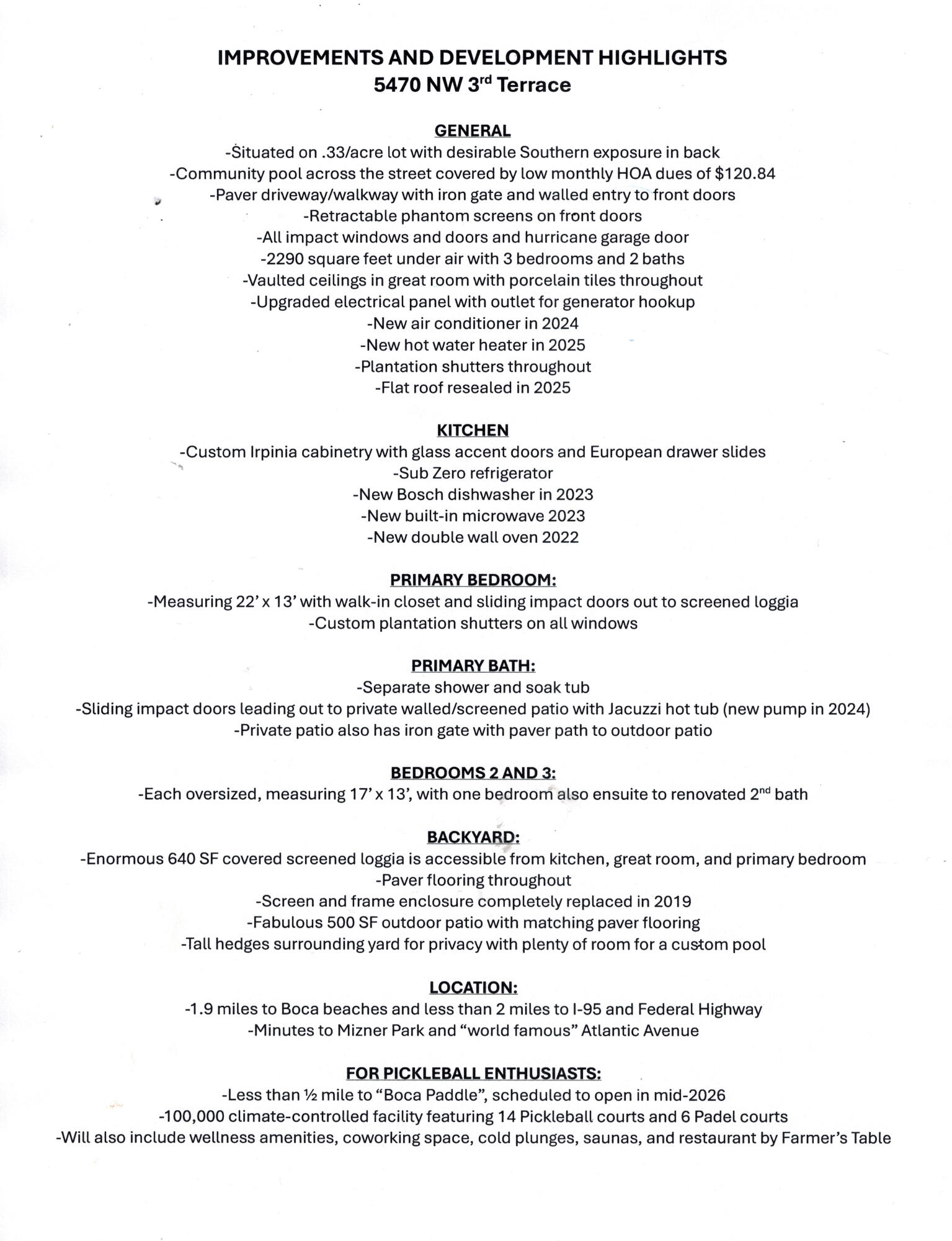 5470 Northwest 3rd Terrace Boca Raton, FL 33487 - Photo 3 of 72 IMPROVEMENTS & DEVELOPMENT HIGHLIGHTS