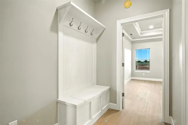 a view of a hallway with elevator